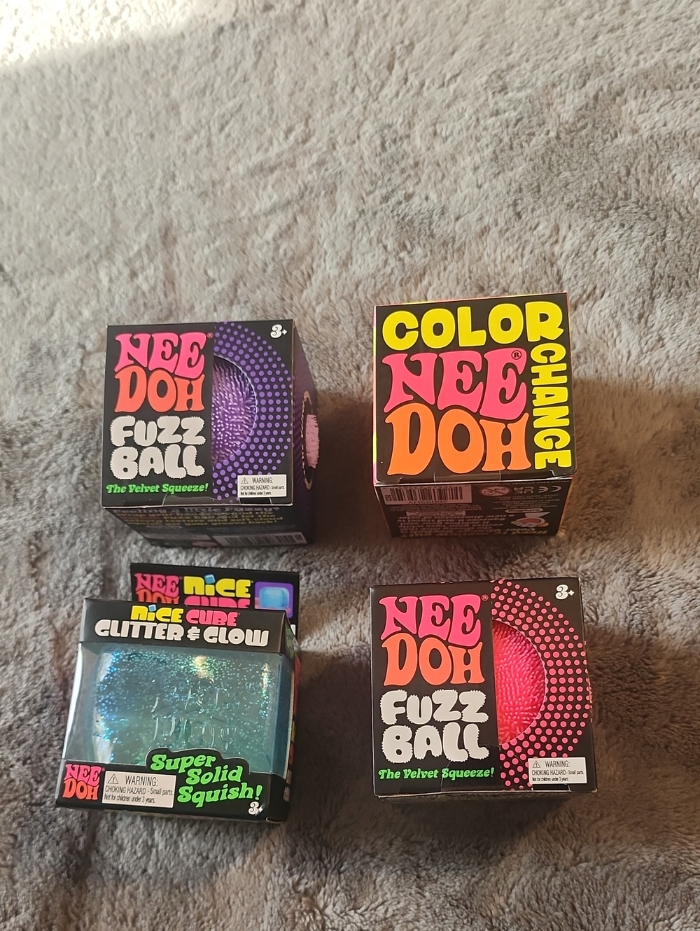 Needoh! Fuzz Ball, color change, & nice cube! Brand new!